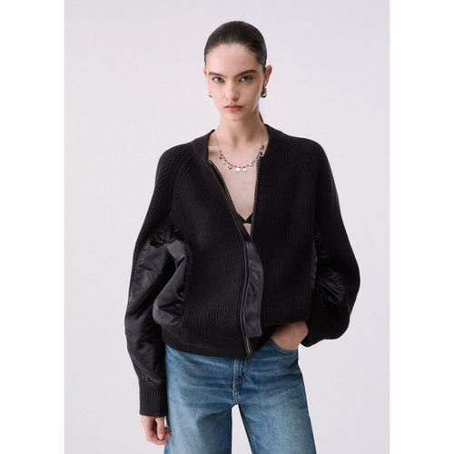 Blouson Bomber en maille avec empiècements en nylon - Liu Jo - Modalova