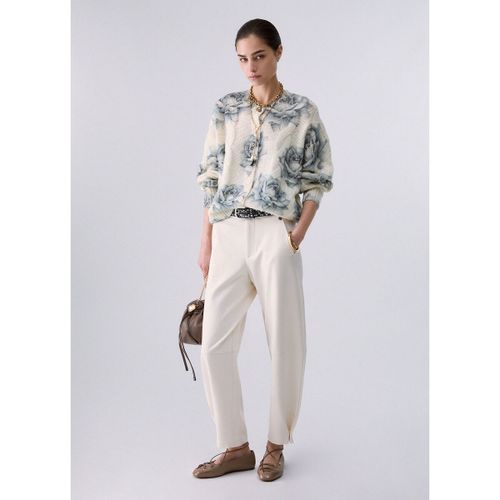 Gilet Cardigan en laine avec imprimé rose - Liu Jo - Modalova