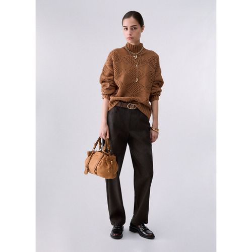 Pull Pull col montant avec perles et ajours - Liu Jo - Modalova