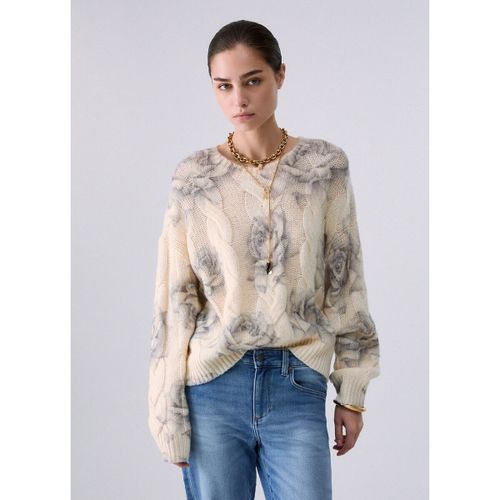 Pull Maille en laine avec imprimé rose - Liu Jo - Modalova