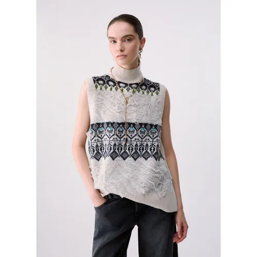 Pull Gilet jacquard avec broderies bijoux - Liu Jo - Modalova