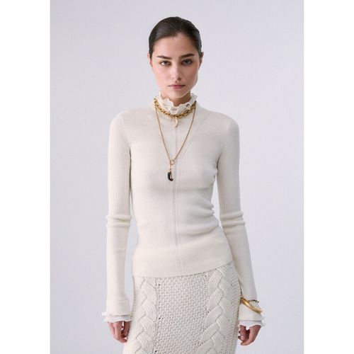 Pull Pull col montant en laine avec volants - Liu Jo - Modalova