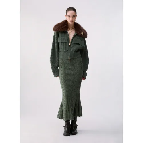 Blouson Bomber en laine avec col teddy - Liu Jo - Modalova
