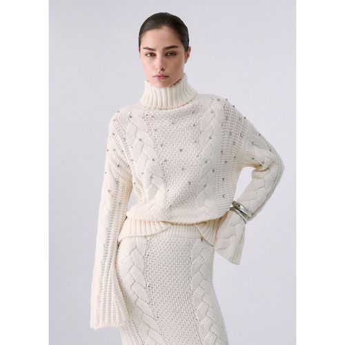 Pull Pull col roulé torsadé avec strass - Liu Jo - Modalova