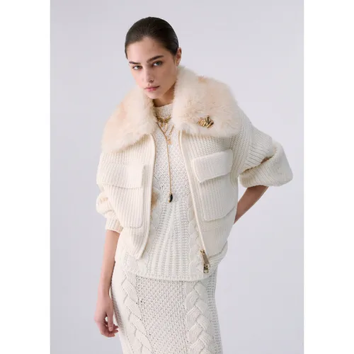 Blouson Bomber en laine avec col teddy - Liu Jo - Modalova