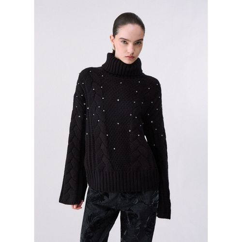 Pull Pull col roulé torsadé avec strass - Liu Jo - Modalova