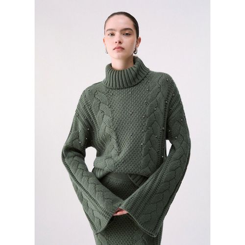 Pull Pull col roulé torsadé avec strass - Liu Jo - Modalova
