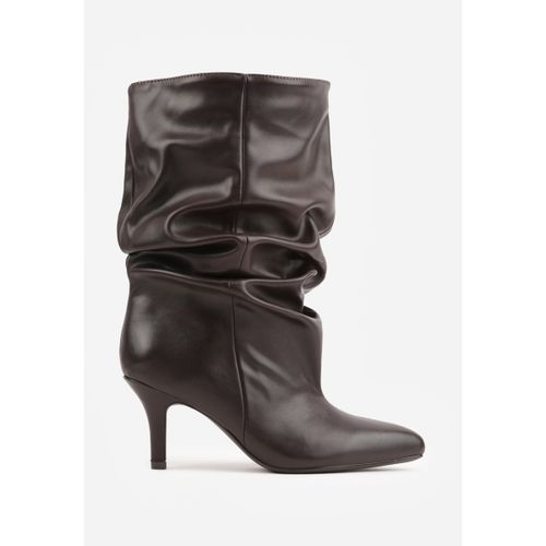 Bottines Bottines souple plissé bout pointu à talon - marron - Vera Collection - Modalova