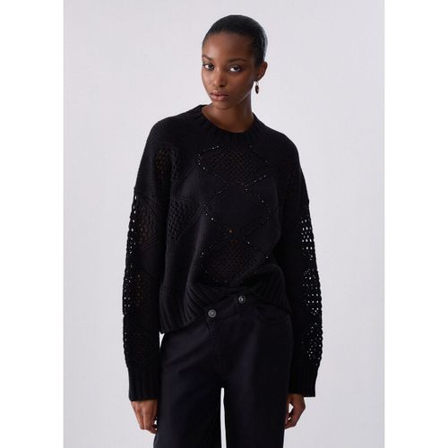 Pull Maille avec perles et ajours - Liu Jo - Modalova