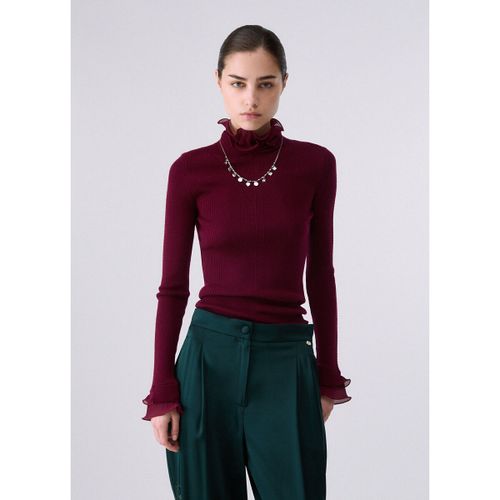 Pull Pull col montant en laine avec volants - Liu Jo - Modalova