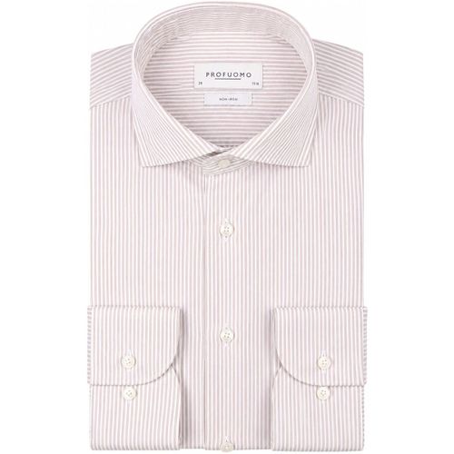 Chemise Chemise Twill Rayée Beige - Profuomo - Modalova