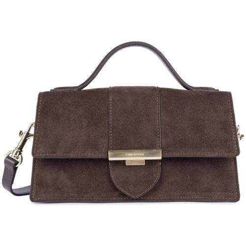 Sac à main Sac à main A rabat avec fermoir Suède Ily Marron - LANCASTER - Modalova
