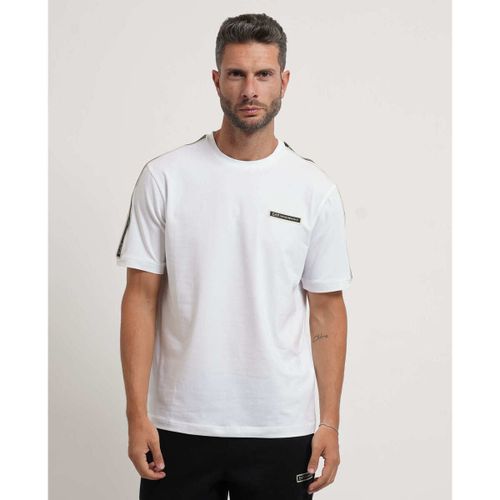 T-shirt T-shirt en coton avec logo et bande logotée - Emporio Armani EA7 - Modalova