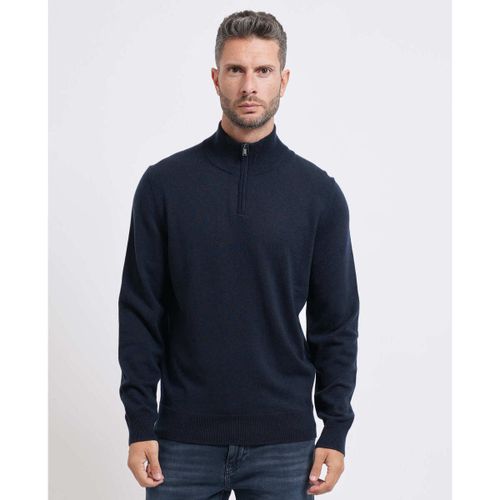 Pull Pull zippé en laine et cachemire - BOSS - Modalova