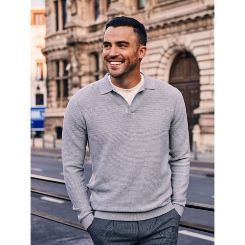 Sweat-shirt Pull Col Riva Needle Gris - Suitable - Modalova