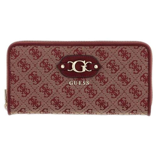 Portefeuille Compagnon Samantha Grand Merlot Logo - Guess - Modalova