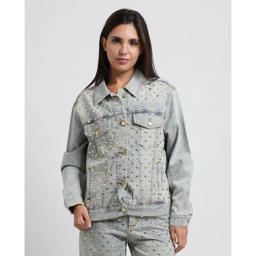 Blouson Blouson en denim avec clous - Armani Exchange - Modalova