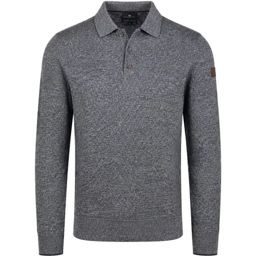 Sweat-shirt Pull Col Polo Bleu Marine - State Of Art - Modalova