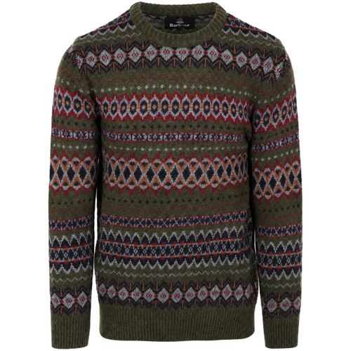Sweat-shirt Pull Fairisle en Laine Vert Foncé - Barbour - Modalova