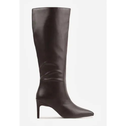 Bottes Bottes bout pointu à talon kitten - marron - Vera Collection - Modalova