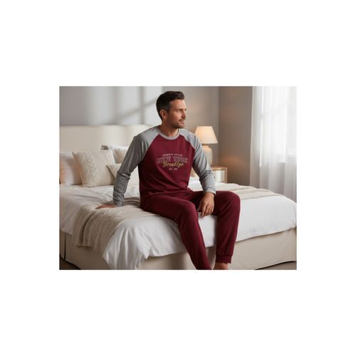 Pyjamas / Chemises de nuit Pyjama Doublé Polaire Raglan Brodé C2718 BORDEAUX - Ozabi - Modalova