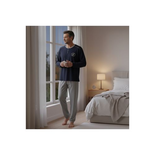 Pyjamas / Chemises de nuit Pyjama Doublé Polaire Écusson Brodé C2720 MARINE - Ozabi - Modalova