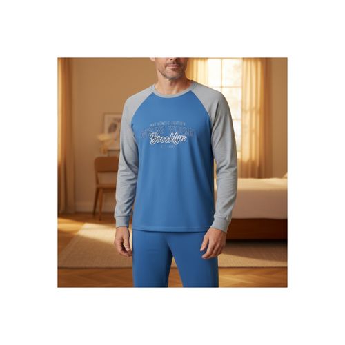 Pyjamas / Chemises de nuit Pyjama Doublé Polaire Raglan Brodé C2718 BLEU - Ozabi - Modalova
