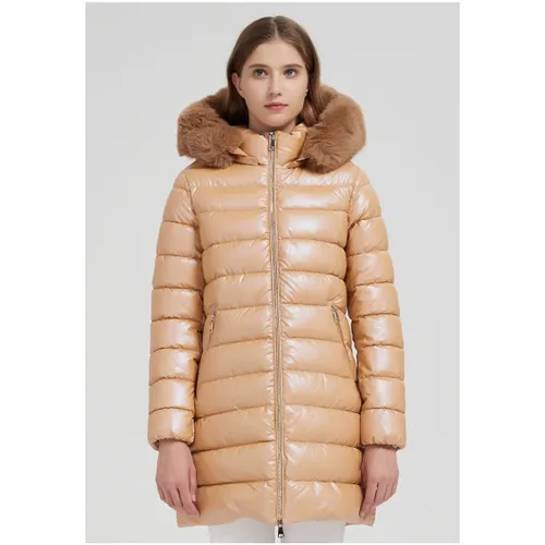 Manteau Doudoune Mi Longue F, Beige - Kebello - Modalova