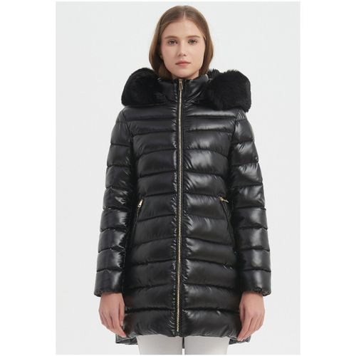 Manteau Doudoune Mi Longue F, Noir - Kebello - Modalova