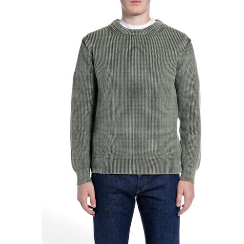 Pull Maglione Girocollo in Cotone Effetto Used - Replay - Modalova