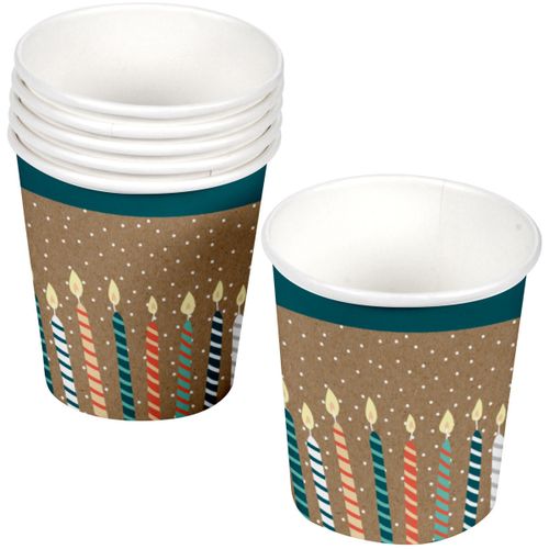 Décorations festives Lot de 6 gobelets en carton 23 cl Bougies anniversaire - U10 - Modalova
