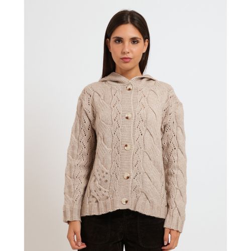 Gilet Cardigan avec capuche et broderie tressée - Gaudi - Modalova