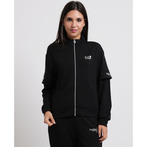 Sweat-shirt Sweat-shirt fullzip avec logo et détails sur manche - Emporio Armani EA7 - Modalova