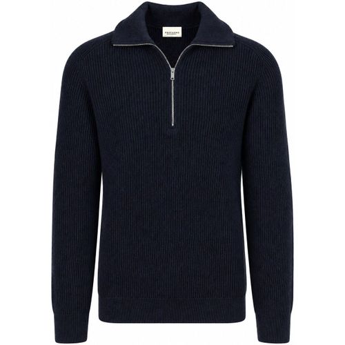 Sweat-shirt Pull Demi-Zip Laine Marine - Profuomo - Modalova