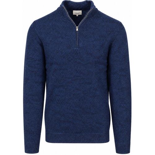 Sweat-shirt Pull Demi-Zip Mélange Laine Bleu Roi - Profuomo - Modalova