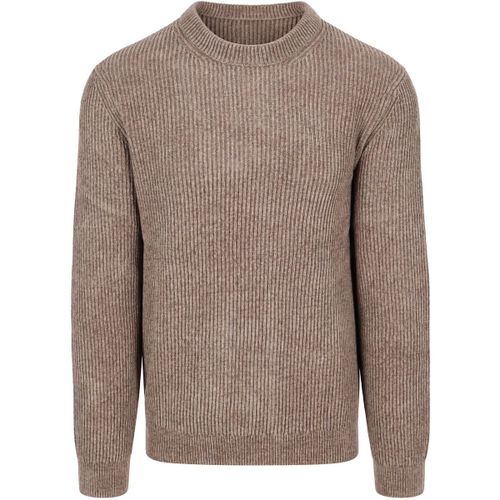 Sweat-shirt Pull Côtelé Chenille Mélange Laine Marron - Profuomo - Modalova