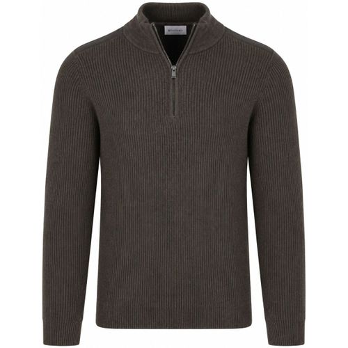 Sweat-shirt Pull Demi-Zip Patch Olive - Suitable - Modalova