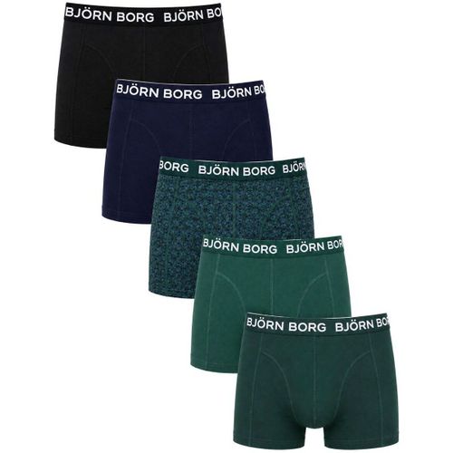Caleçons Boxers Cotton Stretch Lot de 5 Vert - Björn Borg - Modalova