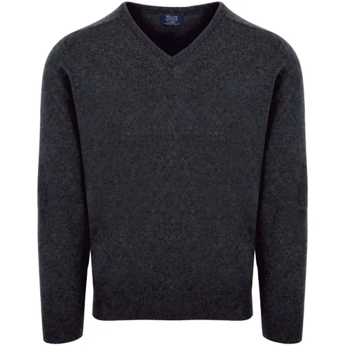 Sweat-shirt Col-V Agneline Charcoal Gris - William Lockie - Modalova