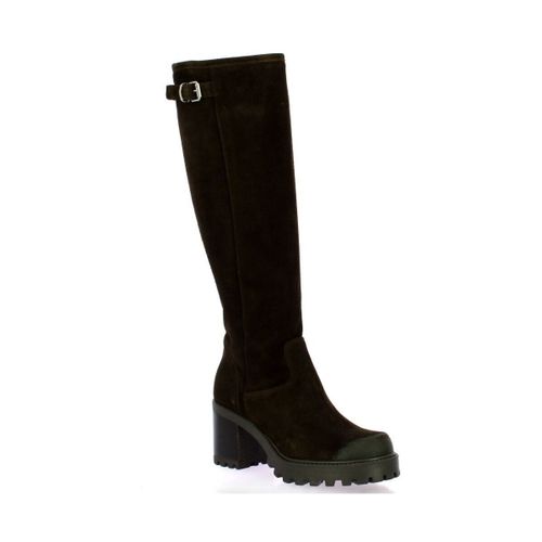 Bottes Bottes cuir velours chocolat - Spaziozero - Modalova