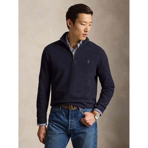 Sweat-shirt Pull camionneur marine en coton - Ralph Lauren - Modalova