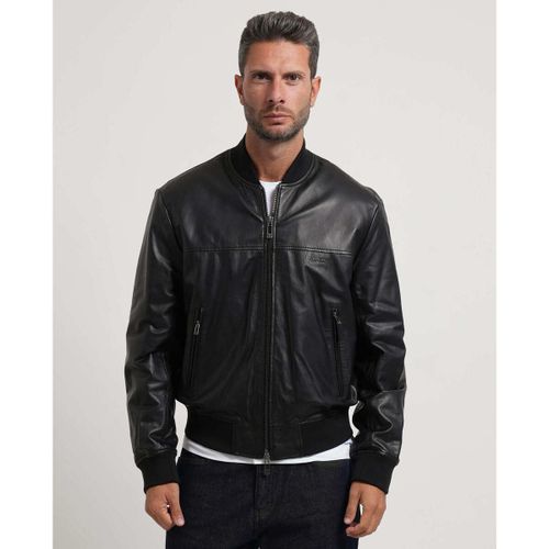 Blouson Blouson aviateur en cuir AX - Armani Exchange - Modalova