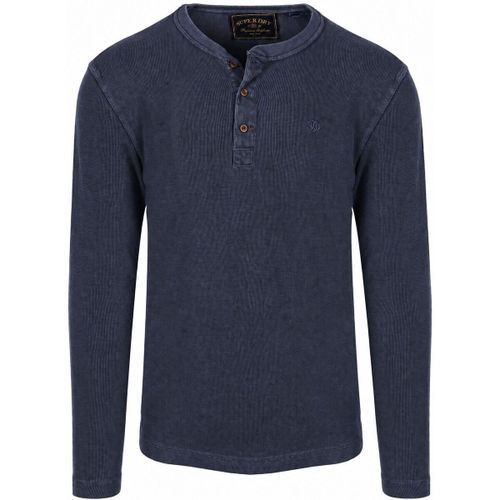 Sweat-shirt Pull Henley Gaufré Marine - Superdry - Modalova