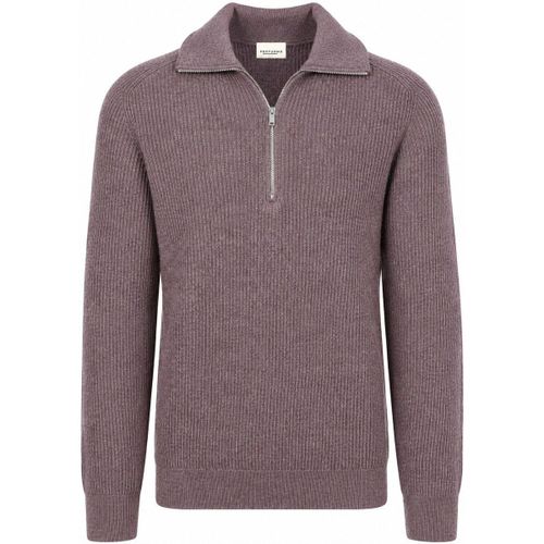 Sweat-shirt Pull Demi-Zip Laine Aubergine Clair - Profuomo - Modalova