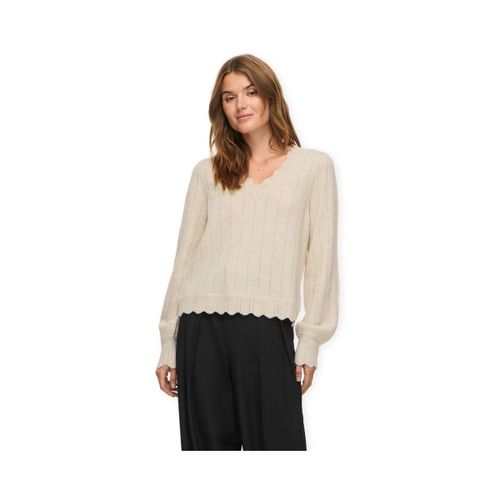 Pull Zira V-Neck Knit - Super Light Natural Melange - Vila - Modalova