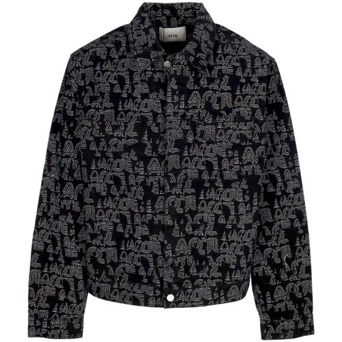 Blouson Giubbotto Uomo Allover Logo Jacket Black - Arte Antwerp - Modalova