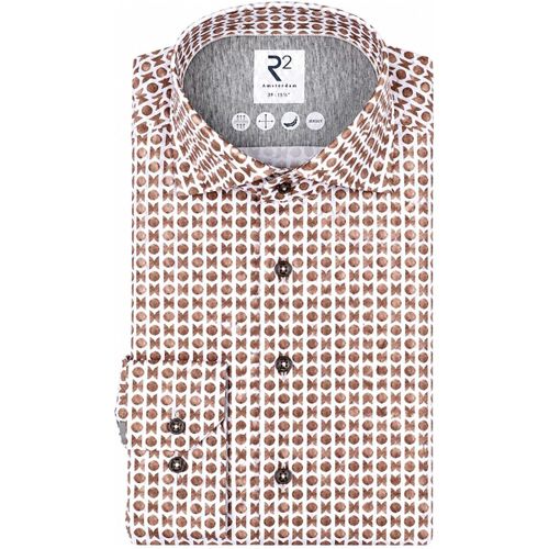 Chemise R2 Chemise Single Jersey Imprimée Taupe - R2 Amsterdam - Modalova
