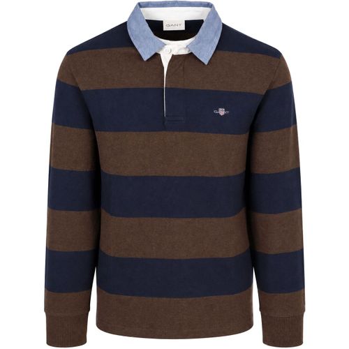 Sweat-shirt Rugger Shield Polo Rayures Navy/Brown - Gant - Modalova