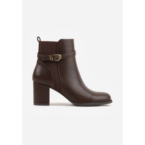 Bottines Bottines à talon large et bride à boucle - marron - Vera Collection - Modalova
