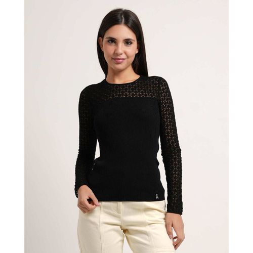 Pull Maille slim effet dentelle - Patrizia Pepe - Modalova